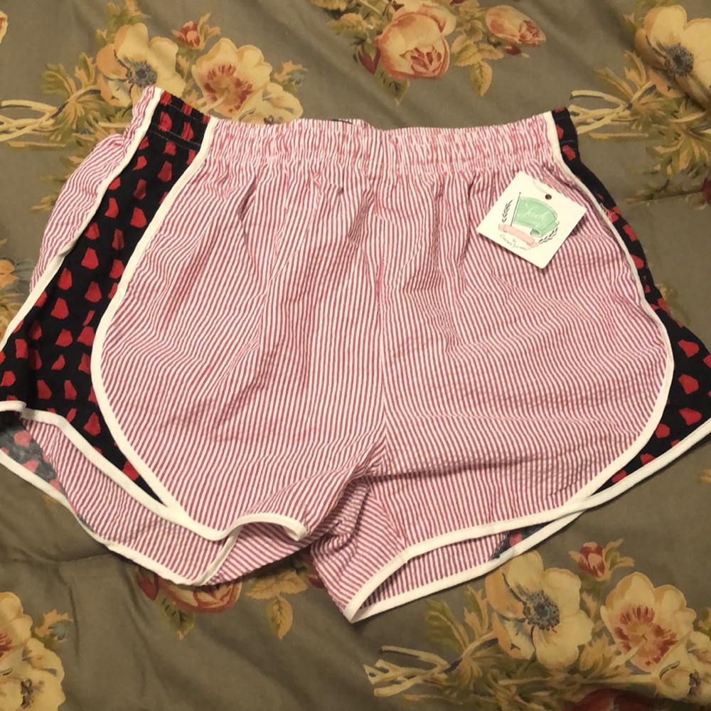 NWT Lauren James Georgia seersucker shorts
